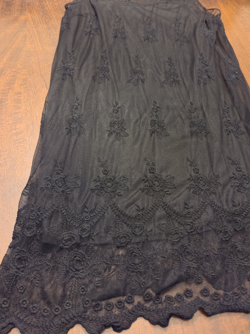 Black Lace Overlay Dress Women
